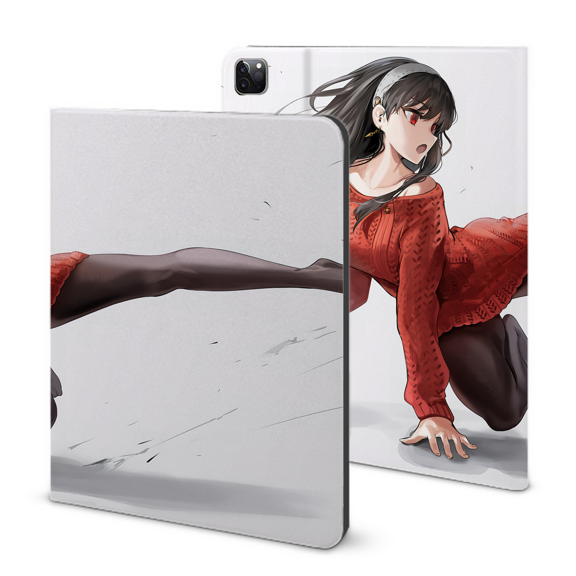 （画像用） SPY×FAMILY间谍家家酒 IPad ケース ブック型 PUレザー TPU 耐衝撃 軽量 薄型 ペン収納なし 全面保護 IPad 各モデル対応